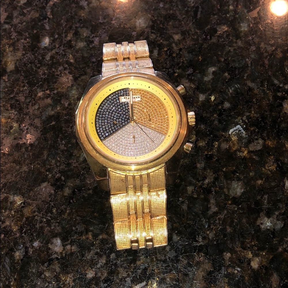 Jgino Gold Diamond Studded Watch